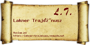 Lakner Trajánusz névjegykártya